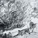 Lavanda según sumi-e. Painting project by Raimon Guarro i Nogués - 07.01.2019