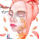 Retrato ilustrado en acuarela "Thinking of you" Ein Projekt aus dem Bereich Aquarellmalerei von Julio Cesar Corichi Garduño - 05.09.2019