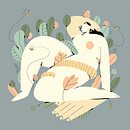 Abejas y Plantas . Projekt z dziedziny Trad, c i jna ilustracja użytkownika Emilia Schettino - 10.09.2019