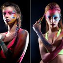 Body paint Caretas maquillaje profesional 1. Un proyecto de Arte urbano, Caligrafía, Creatividad, Diseño, Lettering, Pintura y Tipografía de TECK24 - 26.09.2019