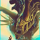 Aliens. Poster Design, and Traditional illustration project by Cristian Eres - 09.30.2019