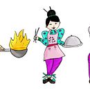 COCINERAS ORIENTALES.... Character Design project by Florencia Bovio - 10.11.2019