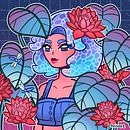 Lotus Girl. Een project van Traditionele illustratie y Digitale illustratie van Christopher Vargas - 14.10.2019