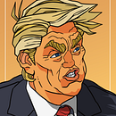 Retrato de Trump. Desenho de retrato e Ilustração digital projeto de carlosrdzart - 07.11.2019
