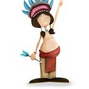 Native american indian character . % albert porras tarafından hazırlanan Çocuk İllüstras, Ve onu projesi - 11.08.2019