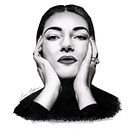 Retrato realista con lápiz de grafito: María Callas. Portrait Drawing project by Javi Cohen - 11.09.2019