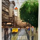 Mi primera acuarela: Paisaje urbano. Un proyecto de Pintura a la acuarela de David Garcia Ruiz - 17.11.2019