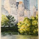 New York. Pintura em aquarela projeto de Elena Lanzoni - 01.12.2019