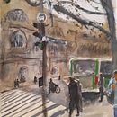 Mi Proyecto del curso: Paisajes urbanos en acuarela. Hice 2 paisajes urbanos, este es el segundo que me gusto un poco mas que el primero. Tengo que practicar mucho..me cuesta lograr el efecto de smog..o ambiente..mas difuminado y natural de la mancha.. Ein Projekt aus dem Bereich Urban Art von zuniga_m - 11.12.2019