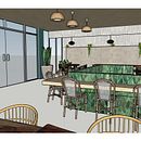 My project in Interior Design for Restaurants course. Design de interiores projeto de Catalina D'Hernandez Ortiz - 13.12.2019