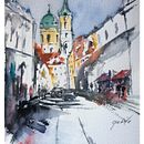 Mi Proyecto del curso: Paisajes urbanos en acuarela. Street Art project by Gabriela López Coello - 12.13.2019