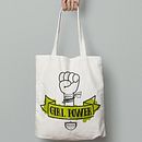 Girl Power Tote Bag. Graphic Design, and Traditional illustration project by Cristina Ygarza - 12.16.2019