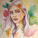 My project in Illustrated Portrait in Watercolor course. Un proyecto de Pintura a la acuarela de Sharon Naudi - 03.01.2020