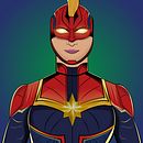 Capitana Marvel. Drawing, Traditional illustration, and Vector Illustration project by Pedro Antonio Ospina Vasquez - 01.08.2020