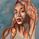 Bárbara en Acuarela. Desenho de retrato, e Pintura em aquarela projeto de yanimotta - 16.01.2020