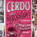 Cerdo Rey Burger - Proyecto final curso Lettering e Ilustración . Un proyecto de Caligrafía, Creatividad, Ilustración tradicional, Lettering y Lettering digital de Andrés Henao - 17.01.2020