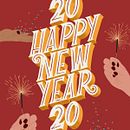 Happy New 2020. Un proyecto de Ilustración tradicional y Lettering de Rosalia Flores Huertas - 30.12.2019