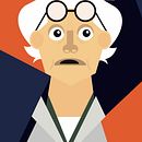 Illustración Doctor Emmett Brown . Traditional illustration project by lichtlemajo - 02.05.2020