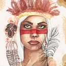 India: Retrato ilustrado em aquarela. Een project van  Artistieke tekening van debora_fantini - 06.02.2020