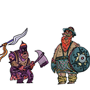 Illustrated Characters: Medieval Wrestlers . Traditional illustration project by Connor Roberts - 02.11.2020