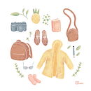 Mañu's cozy things. Ilustração tradicional, Ilustração digital, Ilustração infantil, e Pintura em aquarela projeto de Una Ramona - 28.01.2020