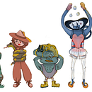Los 5 exploradores circences . Traditional illustration project by Tania Ló Ferreira - 02.23.2020