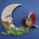 El pájaro copetudo y la Luna. Un proyecto de Artesanía, Creatividad, Ilustración tradicional y Papercraft de Gabriela Castellanos - 07.03.2020