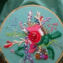 Mi Proyecto del curso: Técnicas avanzadas de bordado: puntadas y composiciones con volumen. Embroider project by Karla Midori Zárate - 03.10.2020