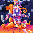 Tiger slayer - My project in Geometric Illustration with Volume course. Un progetto di Illustrazione tradizionale, Disegno e Pittura di Lingjiang Liang - 11.03.2020