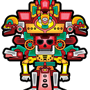 Guerrero del Mictlan. Creativit, Design, Character Design, Traditional illustration, and Vector Illustration project by Barhlo - 10.08.2019