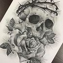 Calavera y rosa - lapices de grafito . Un proyecto de Dibujo a lápiz de ingridj_rengifom - 23.03.2020