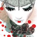 Calgary Opera's Madame Butterfly . Acr, lic Painting, Advertising, Artistic Drawing, Traditional illustration, and Portrait Drawing project by Karen Savard Klassen - 03.24.2013