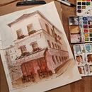 Le Consulat- Architectural Sketching with Watercolor and Ink course. Un progetto di Architettura di paulagoldebeld - 01.04.2020