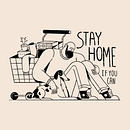 Stay Home . % Matheus Costa tarafından hazırlanan Geleneksel illüstras, Ve on projesi - 04.03.2020