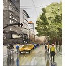 Mi primer paisaje urbano. . Pictură în acuarelă de Juan Luna Ramirez - 04.04.2020