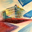 New project Paris building . Un proyecto de Pintura a la acuarela de Mahwash Sultana - 07.04.2020