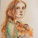 Segundo trabajo de retrato  en acuarela . Projekt z dziedziny  Sztuki piękne użytkownika Nieves Castro Lara - 08.04.2020