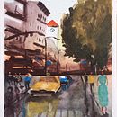 Meu projeto do curso: Paisagens urbanas em aquarela. Een project van  Urban art van Frida Almodóvar - 09.04.2020