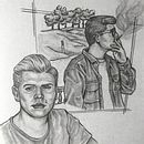 Retrato P&B - Lucas Romano. Een project van  Tekening, Tekening met potlood,  Artistieke tekening,  Portrettekening, Realistische tekening y Traditionele illustratie van Diego Pereira - 10.04.2020