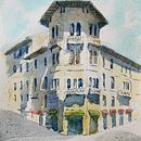 My project in Architectural Sketching with Watercolor and Ink course. Un progetto di Architettura, Disegno a matita e Pittura ad acquerello di Steve Reed - 12.04.2020