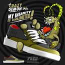 The Crazy Demon. Een project van 3D, Schoenenontwerp, Ontwerp van personages, Grafisch ontwerp, Digitale illustratie, Vectorillustratie,  Belettering,  3D-modellering y  Reclame van Daniel Carrillo - 12.04.2020