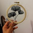 ginkgo biloba sobre tul . % Esther AB tarafından hazırlanan Nakış projesi - 03.20.2020