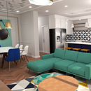 Mi Proyecto del curso: Iniciación al diseño de interiores Titulo "Familia Joven". 3D, Architecture, Interior Architecture, Creativit, Decoration, Interior Design, Interior Decoration, and 3D Modeling project by Odris Osorio Barrios - 04.13.2020