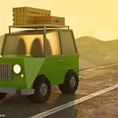 Coche 4X4 en Lowpoly. Un proyecto de 3D, Diseño, Diseño 3D y Modelado 3D de Fco Javier Morón Vázquez - 01.04.2020