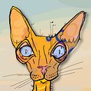 Girl and cat. Een project van Digitale tekening van Amanda White - 13.04.2020