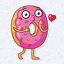 Stickers for Telegram "Donut and Coffee" . % Darya Ogneva tarafından hazırlanan Karakter Tasarımı, Geleneksel illüstras, Ve on projesi - 04.14.2020