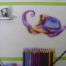Pulpo con lapices de colores y aerografo.. Un proyecto de Creatividad, Dibujo, Dibujo artístico, Dibujo realista, Educación, Ilustración tradicional y Pintura de Juan Carlos Guevara Bustos - 07.02.2017