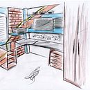 Meu projeto do curso: Iniciação ao design de interiores. Un projet de Photographie publicitaire, Créativité, Dessin au cra, on , et Design d'intérieur de ernandoefs - 19.04.2020
