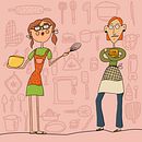 My project in Illustrated Characters Factory course - 2 Nerdy Cooks. Een project van Ontwerp van personages van Sorina Șerban - 17.04.2020