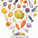 Stone Soup - My project in Introduction to Children’s Illustration course. Projekt z dziedziny Ilustracje dla dzieci,  Kolaż, Trad, c, jna ilustracja, Stor, telling i Malowanie akwarelą użytkownika Alisa Knatko - 27.12.2019